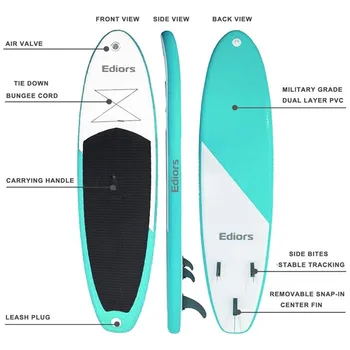 

Inflatable Stand Up Paddle Surfboard Surfing Board Water Sport Sup Board 305X76X15 CM Kayaking With Paddle Pump Foot Safety Rope
