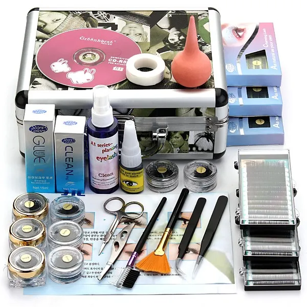 

1Set False Eyelashes Extension Glue Brush Kit Set Individual Eyelashes Salon Case Makeup Tools