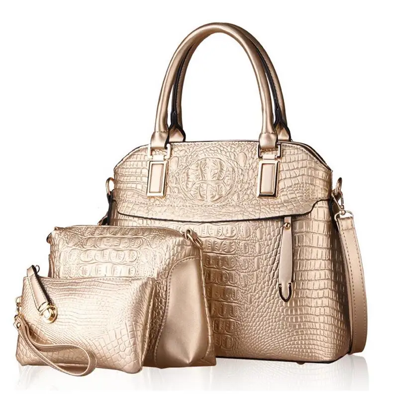 2017 New Women Leather Handbags Crossbody Woman Bag Golden Handbag 2017 New Women Leather Handbags Crossbody Woman Bag Golden Handbag Fashion Shoulder Bags Female Tote 3 Sets In From