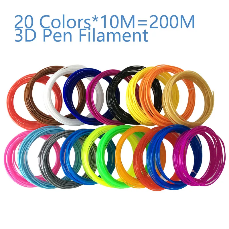 

PLA Filament Plastic for 3D Pen 10 Meter PLA 1.75mm 3D Printer Filament Printing Materials Extruder Accessories 20Rolls/Slot