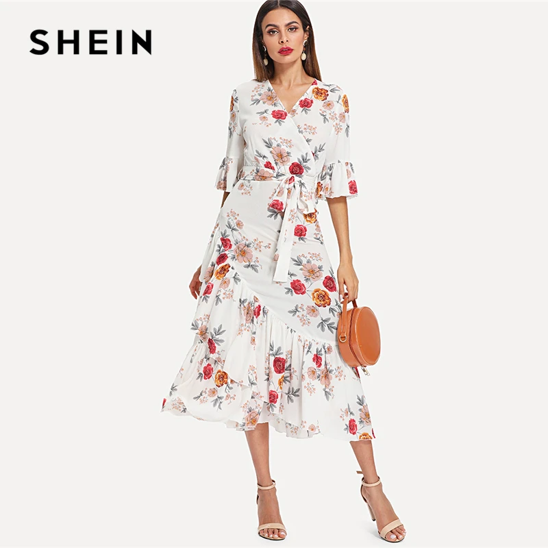 Buy SHEIN Multicolor Vacation Bohemian Beach Floral