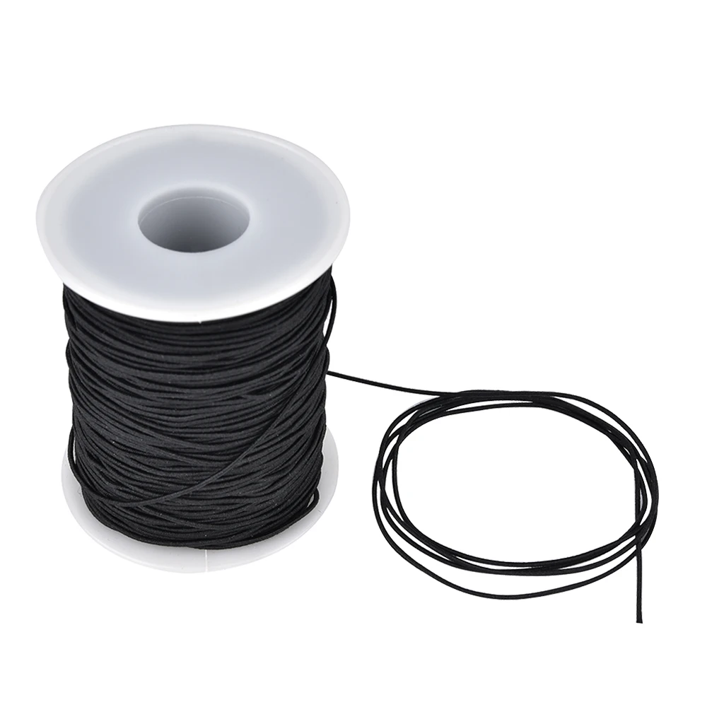 Fil de cordon élastique pour perles, ficelle d'artisanat en tissu  extensible, 1mm, 100m