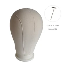 Beige Canvas Block Head For Custom-made Wig And Display Styling Mannequin Manikin Head