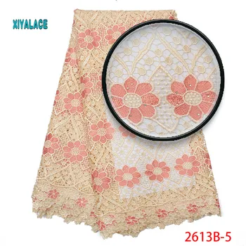 

Latest Lace Fabric 2019 Guipure Lace Fabric Polyester Eembroidery Guipure Cord Lace Fabric For African Women Lace Material 2613b