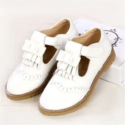 Новые детские пояса из натуральной кожи обувь для девочек принцессы с кисточками и бантом туфли для девочки студенческие дышащие мокасины