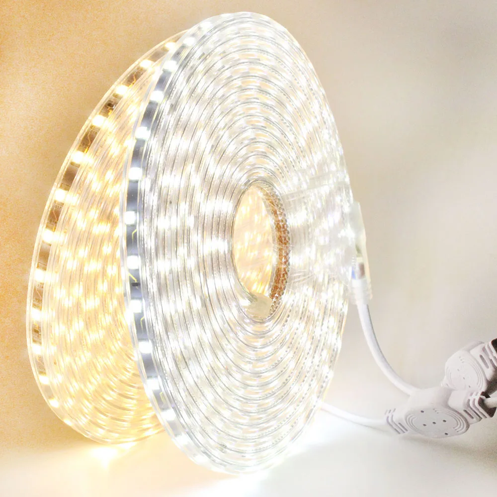 Водонепроницаемая светодиодная лента SMD 5050 AC220V гибкая 60 светодиодов/м RGB