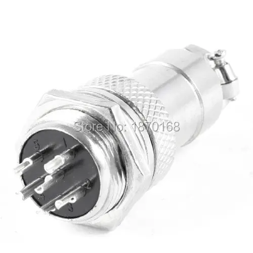 

Gx16-6 Panel Mount GX16 16 mm sekrup 6 pin, Konektor Plug penerbangan logam