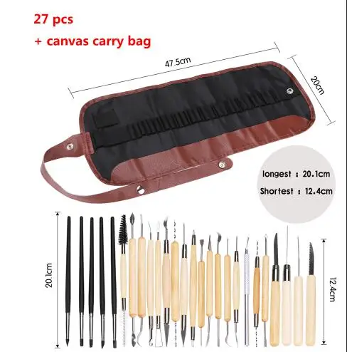 30 шт. глиняные инструменты для формирования шариков, инструменты для ваяния и создания керамики, рок-живопись, искусство, резьба, моделирование, наборы для тиснения - Цвет: 27 pcs set