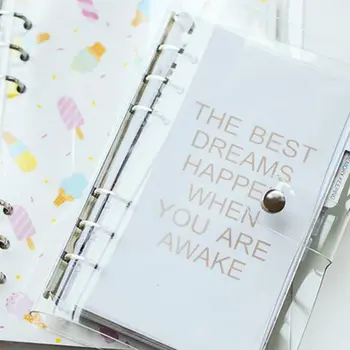 

Transparent n34 / /A7 PVC Accessory School Creative Student Supply Concise 6 Holes Folder Diary Shell LoveDoki A5 A6 Notebook