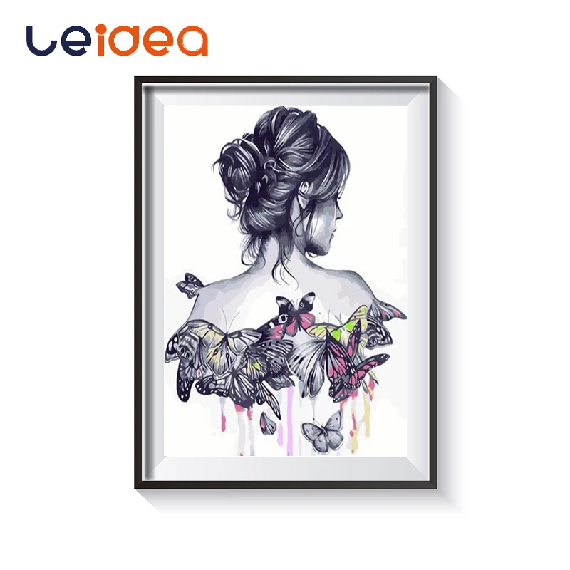 

Diy Oil Paint By Number Painting Girl Acrylic Coloring Drawing Color Girl Picture By Numbers Wall Art Craft 40X50CM