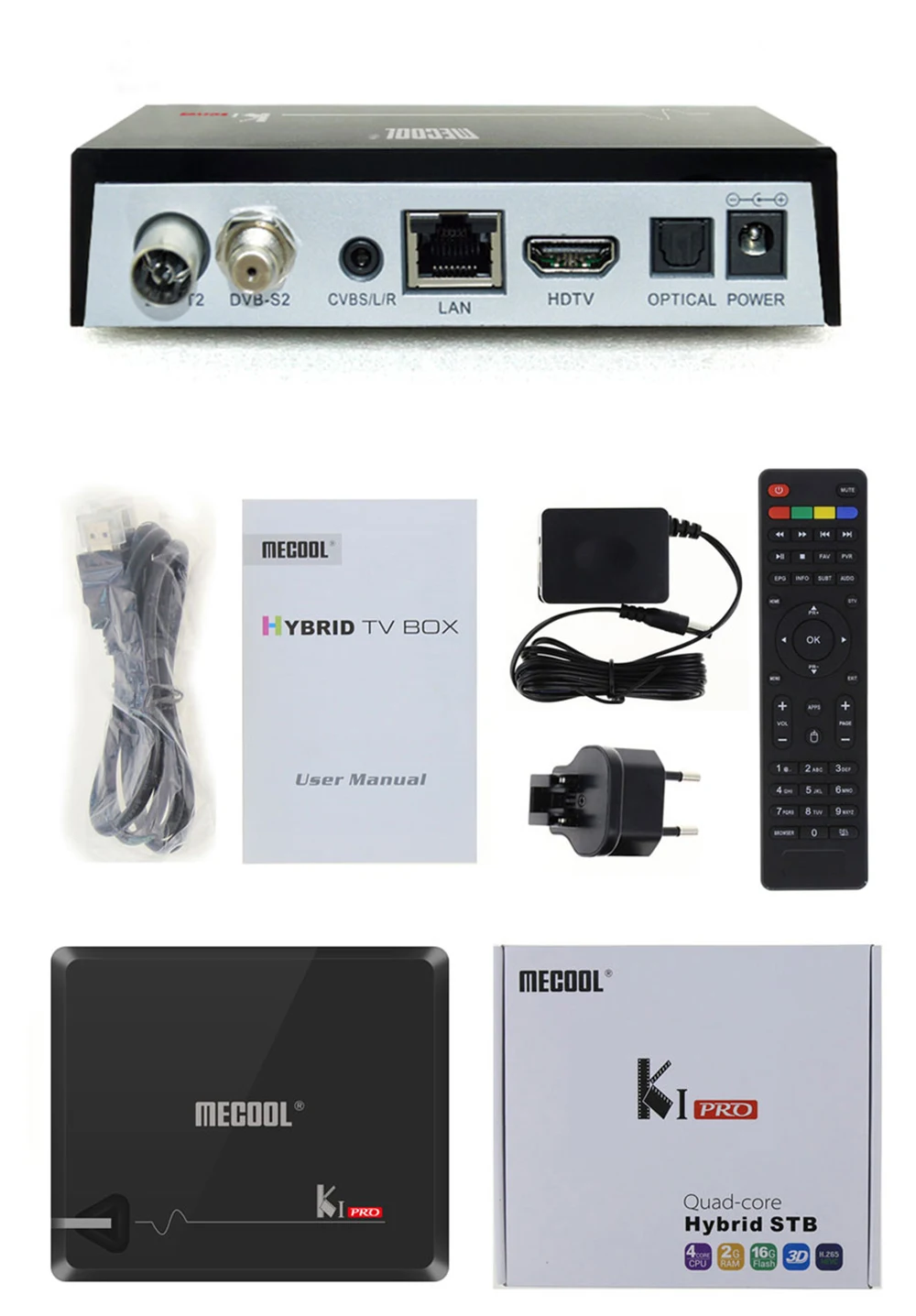 MECOOL KI PRO Android 7,1 ТВ коробка K1 pro Amlogic S905D 4 ядра 64 бит DVB-T2 DVB-S2 DVB-C 2G/16G Декодер каналов кабельного телевидения NEWCAMD