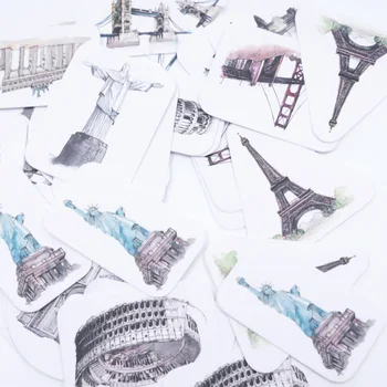 

45Pcs/lot Creative The World's Logo Building Mini Paper Sticker Decoration Diy Ablum Diary Scrapbooking Label Stationery Set