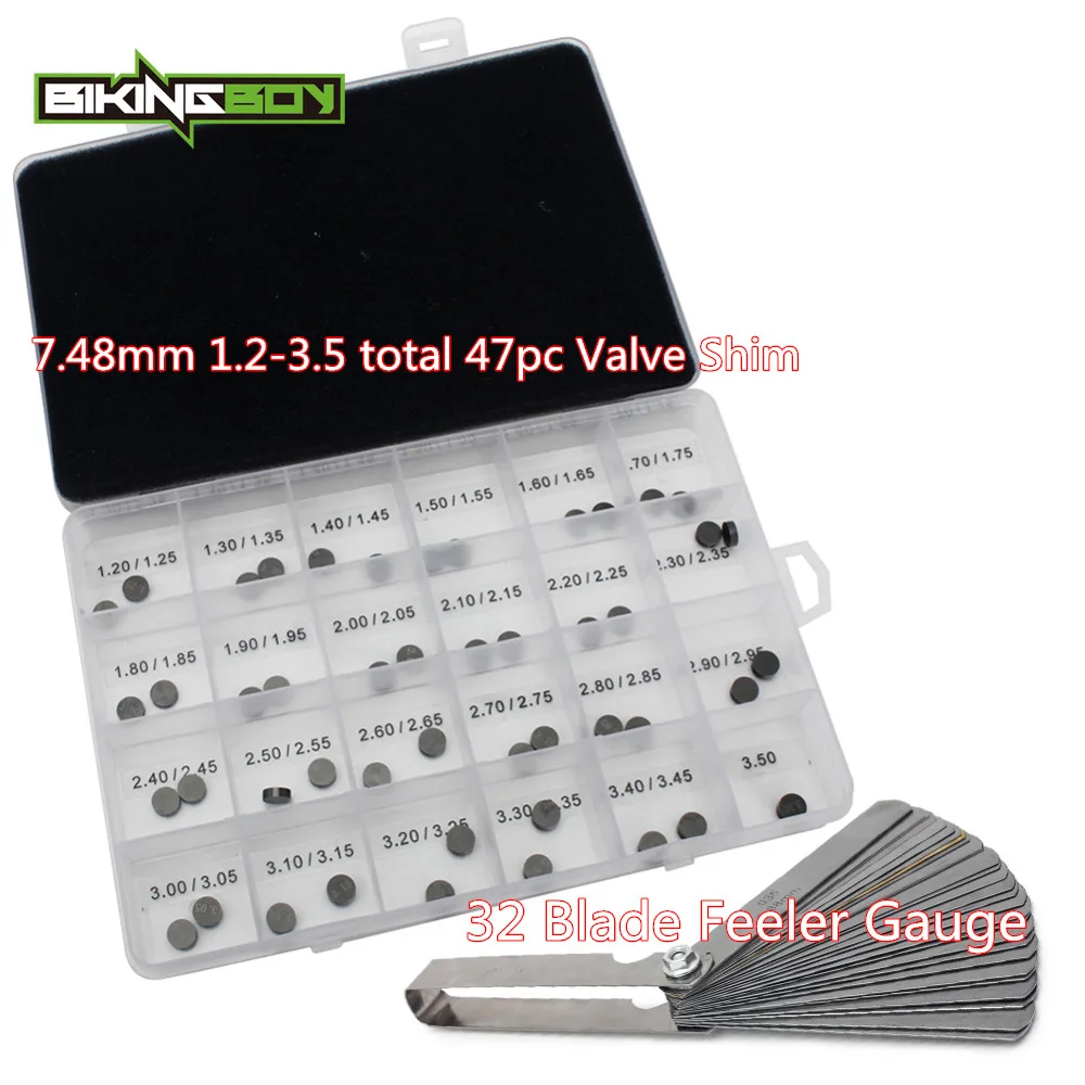 

BIKINGBOY WR250F 01-13 WR250R 2008-2018 WR250X 08-13 YZ250F 2001-2013 12 11 10 7.48mm Valve Shim 1.20-3.50 32 Blade Feeler Gauge