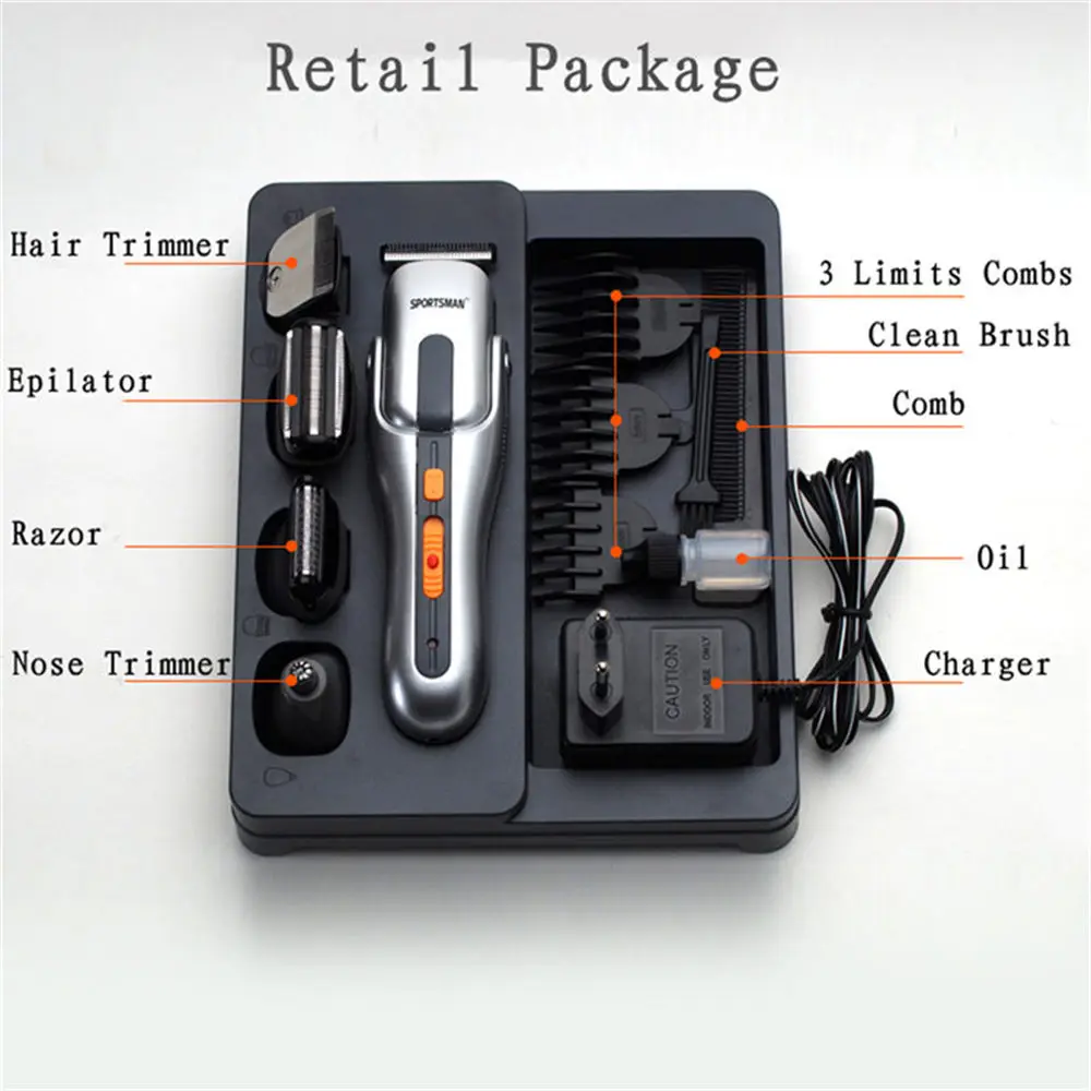 Электрическая машинка для стрижки волос профессиональная перезаряжаемая машинка для стрижки волос Машинка для стрижки бороды тример водонепроницаемый