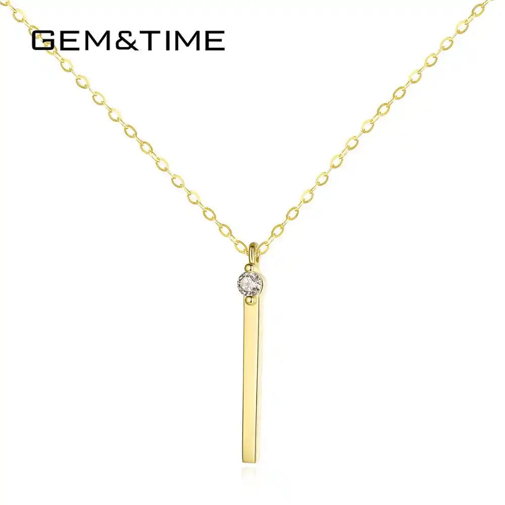 Gem Time Minimalism Pure 14k Gold Mini Bullion Bar Pendant Pure 14k Gold Mini Bullion Bar Pendant