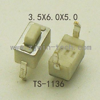 

50PCS Micro Switch White Push Button Switch Momentary Tact Switch 3X6X5mm DIP 2Pin 260GF Key Power Button