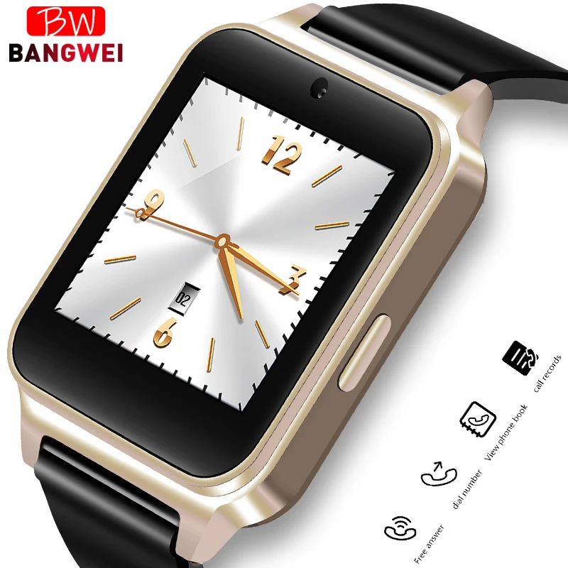 

BANGWEI Smart Watch Women TF Push Message Camera Bluetooth Connectivity Android Phone Sports pedometer Digital Men smart watch