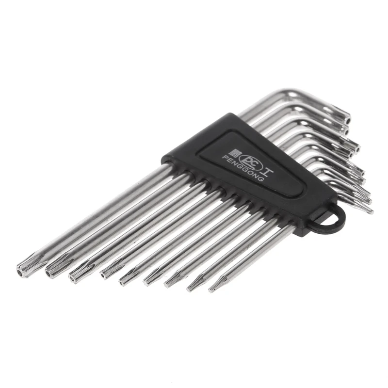 

9 Pcs T6,T7,T8,T9,T10,T15,T20,T25,T27 Hex Key Wrench Sets Torx L Shape Repair Tool Screwdriver Tool Set screw driver set
