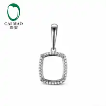 CaiMao 14x16 мм полу крепление кулон Подушка настройки и 0,65 ct АЛМАЗ 18k белого золота украшения для помолвки