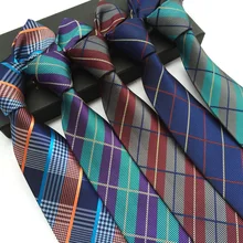 Lingyao 8 см уникальный джентльменский галстук униот Официальный галстук с модными клетчатыми полосками(6 цветов на выбор