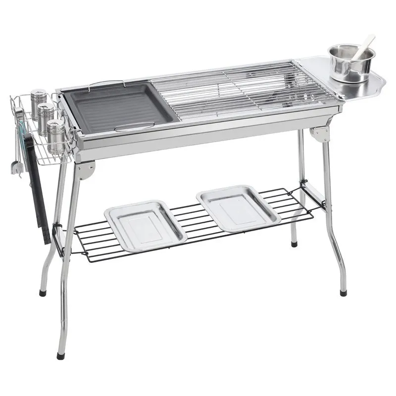 22 Barbecue Grill BBQ Grill Charcoal Portable Charcoal Grill for Outdoor Grilling Foldable Stainless Steel Barbecue Grill BBQ Stove Outdoor Camping Charcoal Grill 33 14cm