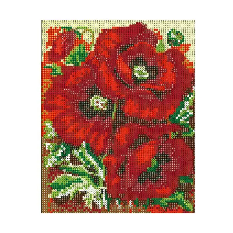 

5D DIY Diamond Embroidery Painting Handmade Wall Decoration Cross Stitch Printing Craft Kits without Frame(Poppy)
