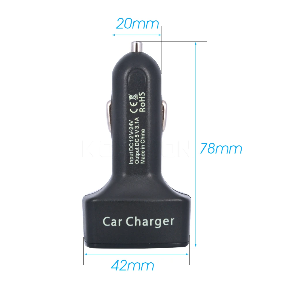 Автомобильное зарядное устройство kebidu 4 в 1 с двумя USB портами 5 В 3 А|Зарядные