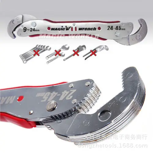

Magic Adjustable Multi Purpose Functional Spanner Tools Universal Wrench Set Snap and Grip Wrench Set 9~45mm For Nuts and Bolts