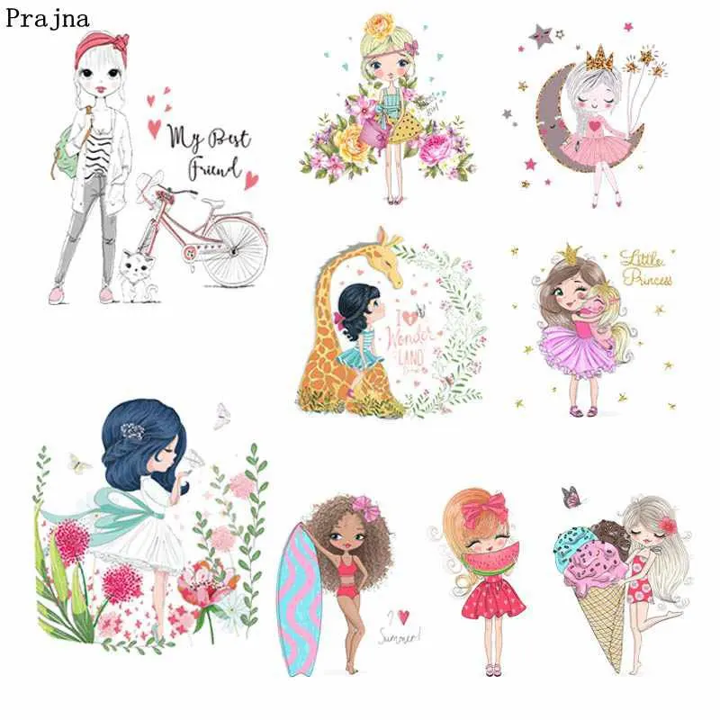 

Prajna Fashion Girls Heat Transfer Colorful Summer Style Flower Iron On Thermal Vinyl Transfer Patches For Clothing For T-shirts