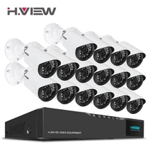 H. вид 16CH системы видеонаблюдения 16 720 P Открытый безопасности Камера 16CH CCTV видеорегистратор комплект видеонаблюдения IP H один Android удаленного просмотра