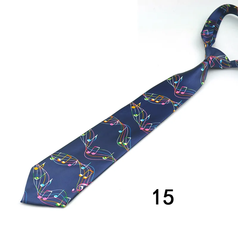 Хит, 22 модные классические мужские вечерние галстуки из полиэстера, смешанный дизайн, нот/спектр, 4 дюйма - Цвет: Navy Music score