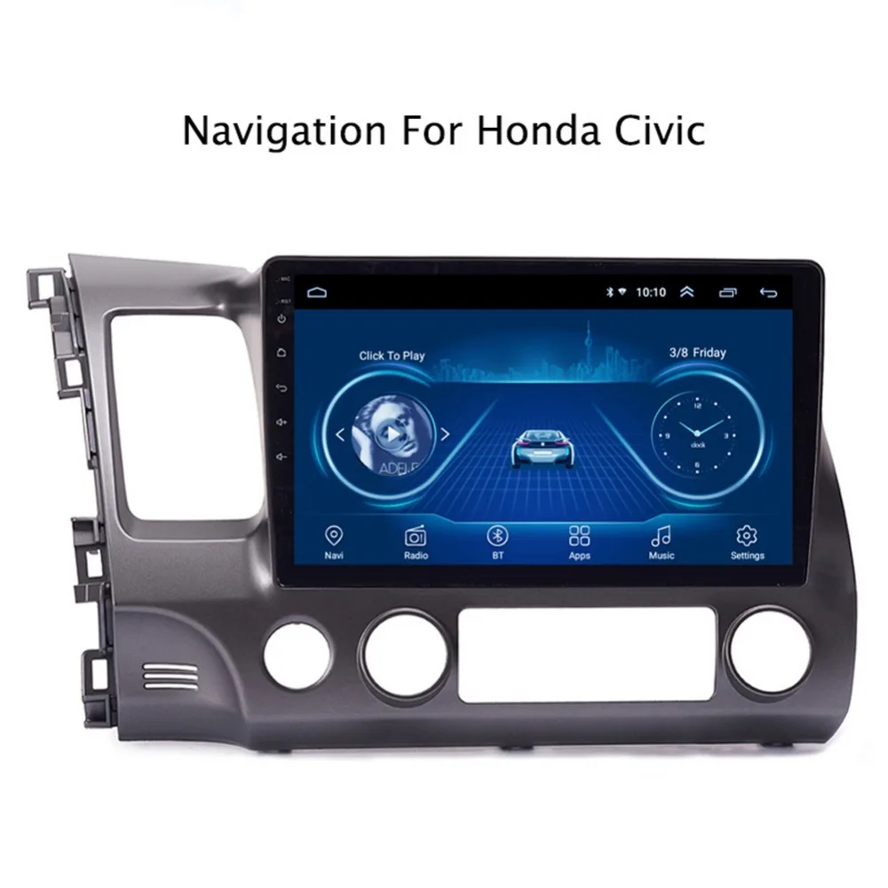 Excellent Super Slim Touch Screen Android 8.1 radio GPS Navigation for Honda Civic 2010 2009 headunit tablets Stereo Multimedia Bluetooth 0