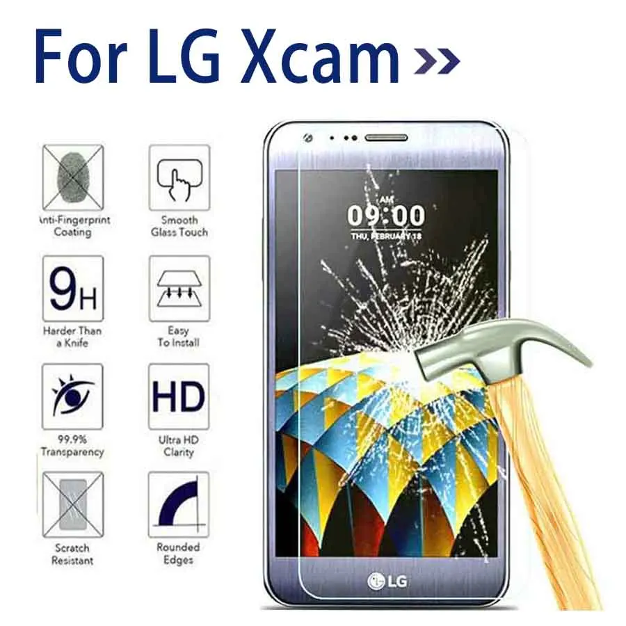 For LG Xcam Screen Protector Tempered Glass 9H Premium Phone Protective Film Case For LG X Cam
