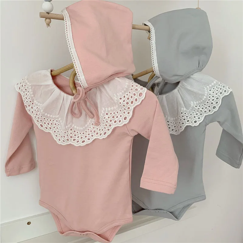

MILANCEL baby clothes ruffle collar baby girls bodysuits cotton infant girls jumpsuits solid toddler baby outfit