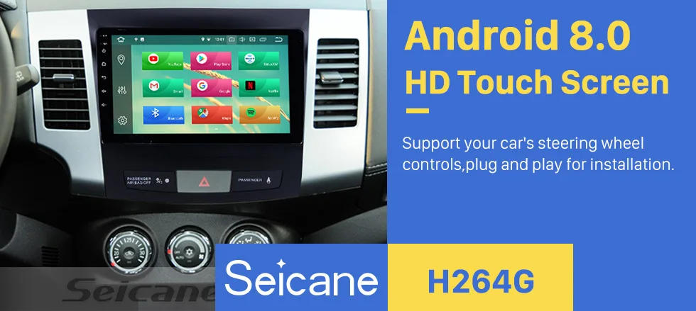 Discount Seicane Android 8.0 9 Inch Car Stereo Radio GPS Navigation Multimedia Player For 2006 2007 2008 2009-2014 Mitsubishi OUTLANDER 0