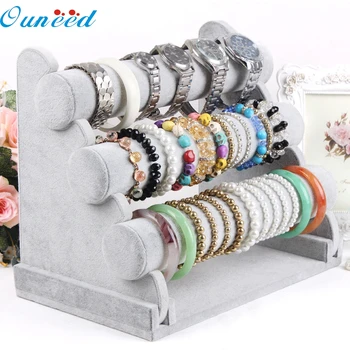 

2017 Economic hot sale 3-Tier Bar Bracelet Watch Table Jewelry Organizer Hol Cer Rack Stan C Cisplay C