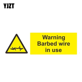 

YJZT 17.4CM*5.4CM Personality Warning Barbed Wire In Use PVC Decal 12-0773