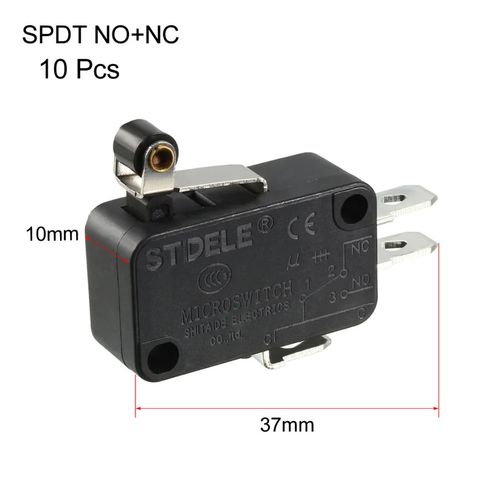 Uxcell Black Switches Hinge Roller Lever Micro Limit Switch for Automatic Machine Communication Equipment Car Electric 10pcs Uxcell Black Switches Hinge Roller Lever Micro Limit Switch for Automatic Machine Communication Equipment Car Electric 10pcs