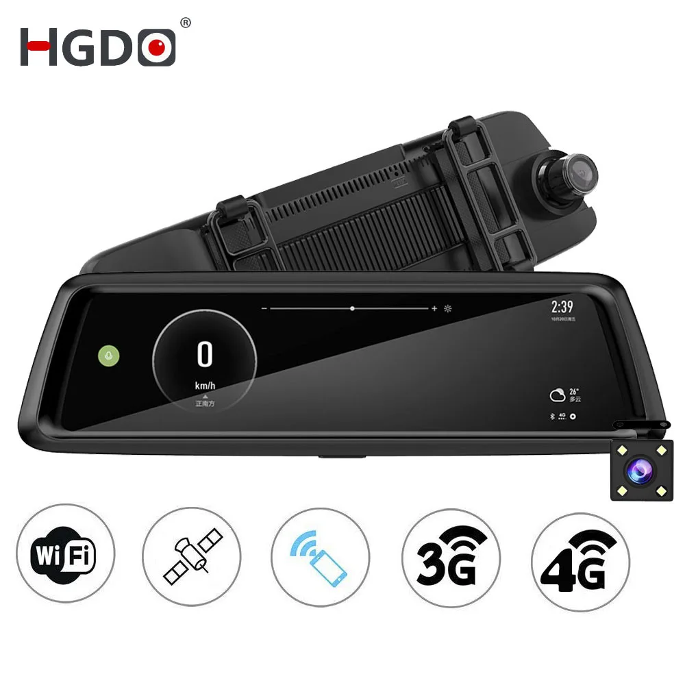 

HGDO 3G 4G Car DVR 10 inch Registrar Rear View Mirror Car Camera GPS Navigation Dual Lens Android 1080P Dash Cam Video Recorder