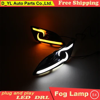 

Car styling For Ford Fiesta LED DRL 2013-2014 For Fiesta led fog lamps daytime running lights High brightness guide LED DRL