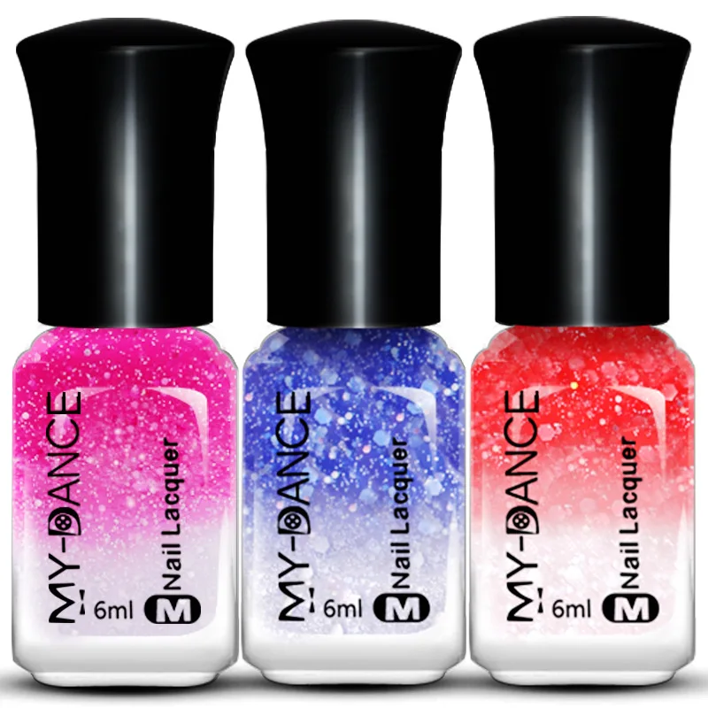 

MYDANCE 6ml Gel Lacquer Nail Polish Soak-off Water-based Nail Polish Glitter Change Color Temperature Nail Varnish Nails Art