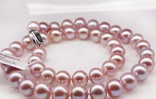 

Free Shipping >>>>>elegant10-11mm south sea round lavender pearl necklace 18inch 925silver