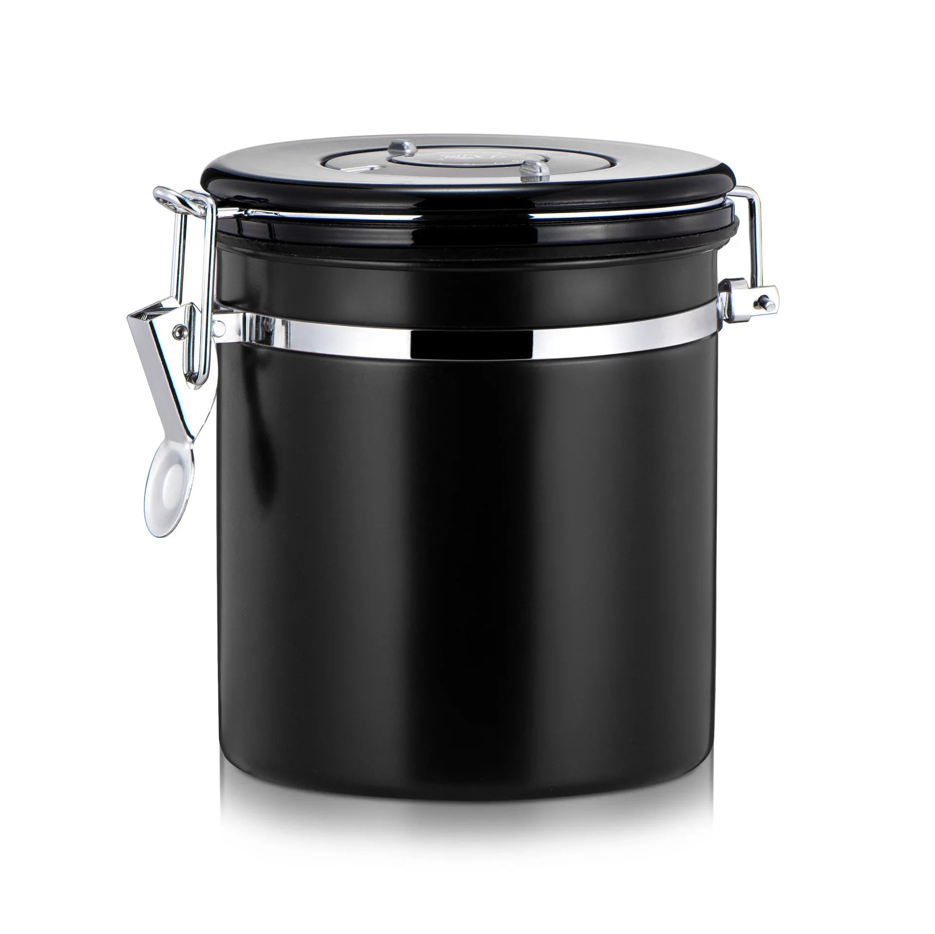 

Airtight Coffee Canister Vacuum Sealed Container with Cantilever Lid - Co2 Gas Release Wicovalve Exhaust Valve Seal Can