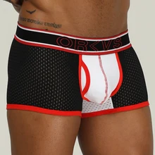 ORLVS Brand sexy gay boxer men underwear ropa interior hombre breathable shorts calzoncillo boxer para hombre cueca tanga ethika