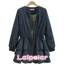 Laipelar, осенне-зимняя женская куртка с длинным рукавом, с эластичным поясом, Женское пальто, многослойное, повседневное, свободное, размера плюс, женские топы