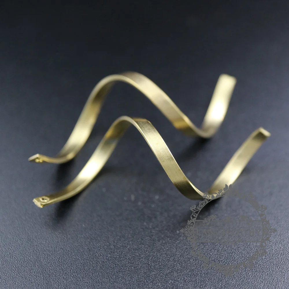

45mm long vintage style raw brass spiral earrings chandelier charm DIY supplies 1800323