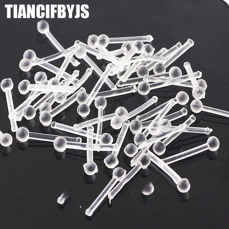 

18g Clear Bioplast Flexible Acrylic Nose Screw Ring Stud Piercing Retainer Nose Retainer Rings Studs hide piercing Body