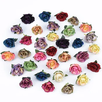 

6 pieces Silk roses flower wall for wedding decoration home decorative flowers wreaths artificial plants diy a cap gifts box