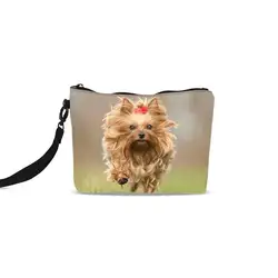 Макияж сумка для женщин мода милые животные Йоркширский терьер 3D сумочка-косметичка с принтом несессер клатч Sac основной Femme