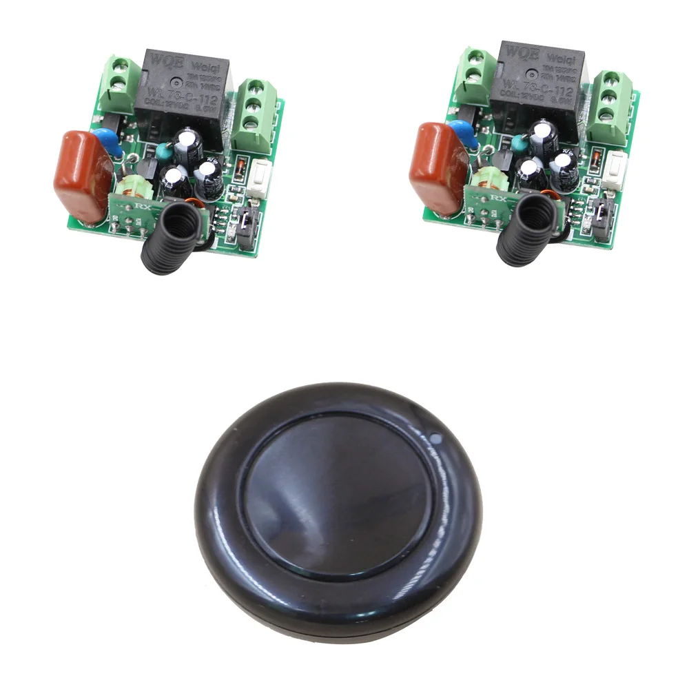 

2017 New AC 220V 1 CH Wireless Remote Control Switch 2*Receiver +1 * Black Transmitter Can Stick on the Wall